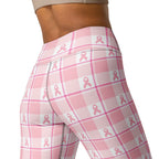 Yoga Leggings Breast Cancer Awareness Plaid - Scottish Squares