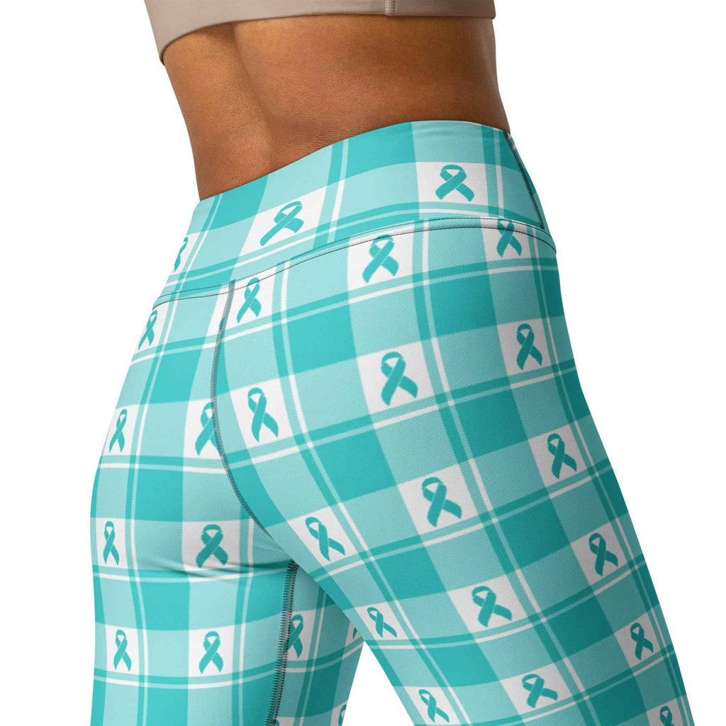 Yoga Leggings Ovarian Cancer Awareness Plaid - Scottish Squares