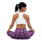 Yoga Leggings Purple and Trendy Pink Plaid - Scottish Squares