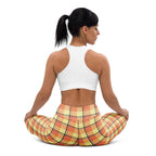 Yoga Leggings Claystone and Morning Mist Plaid - Scottish Squares