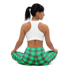 Yoga Leggings Spring Green and Finlandia Plaid - Scottish Squares