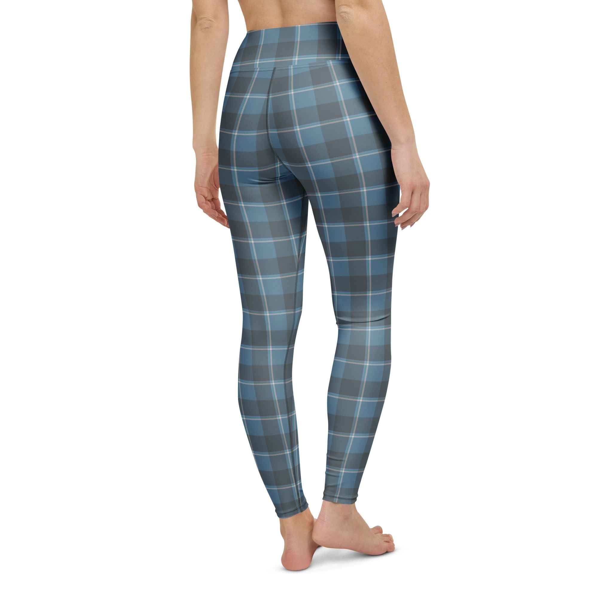 Yoga Leggings Hoki and Shuttle Gray Plaid - Scottish Squares
