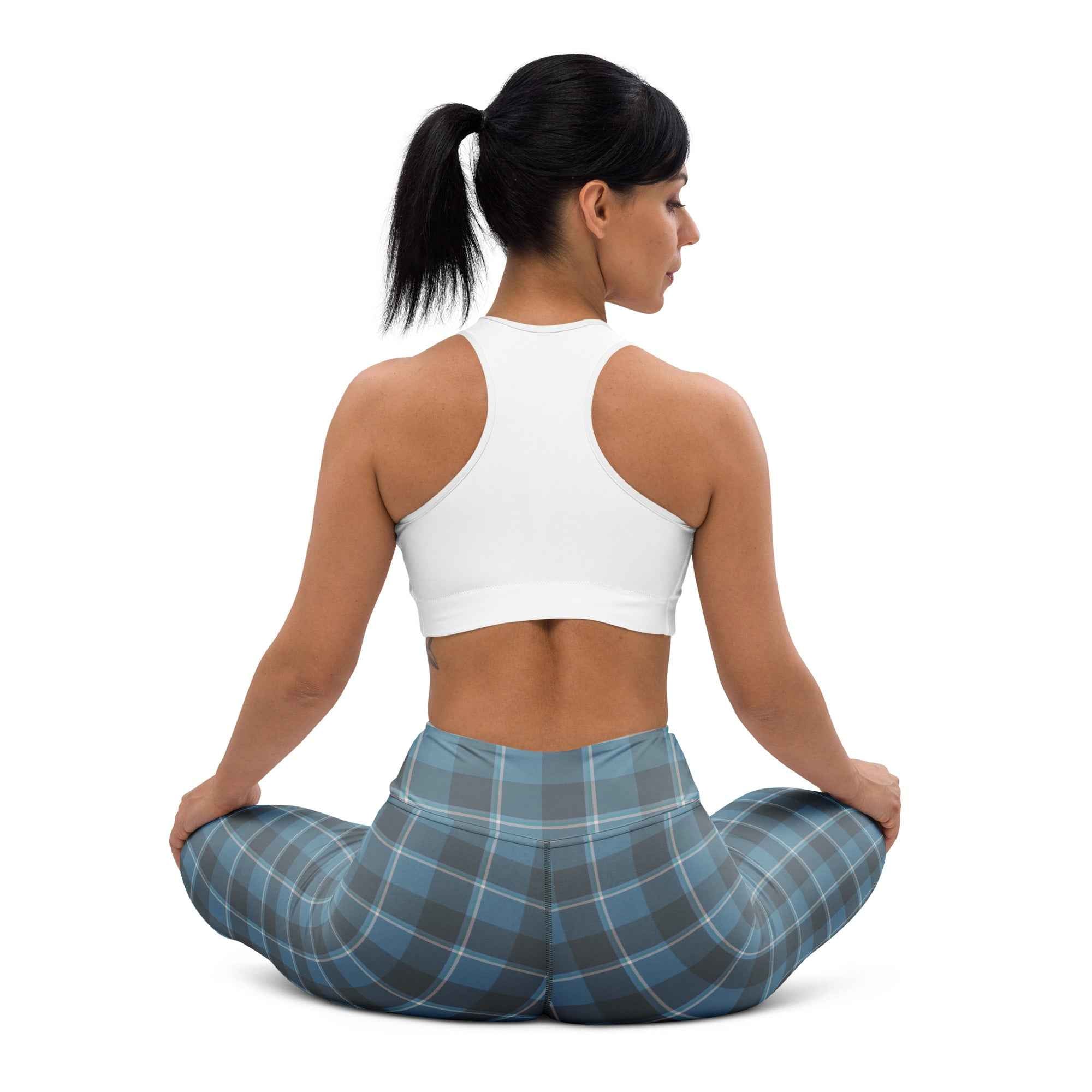 Yoga Leggings Hoki and Shuttle Gray Plaid - Scottish Squares