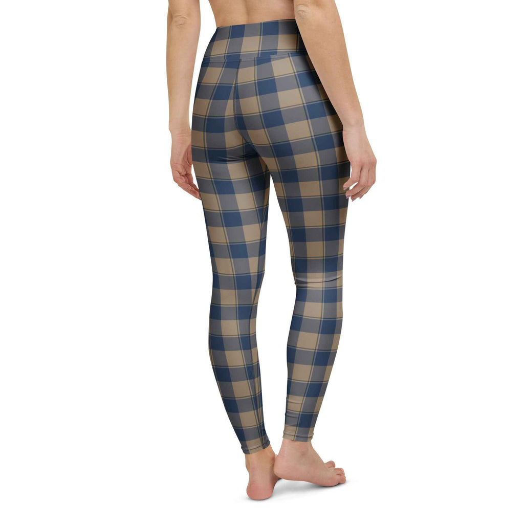 Yoga Leggings Cello and Donkey Brown Plaid - Scottish Squares