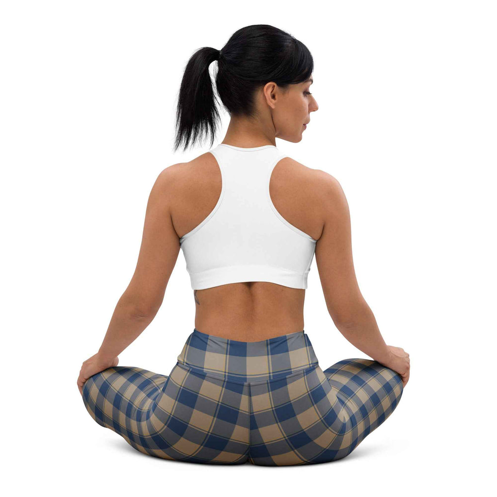 Yoga Leggings Cello and Donkey Brown Plaid - Scottish Squares