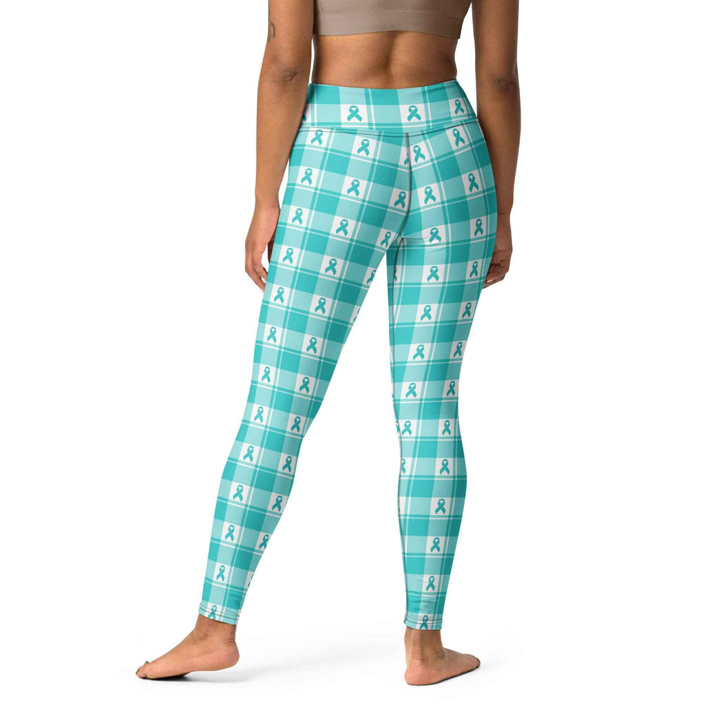 Yoga Leggings Ovarian Cancer Awareness Plaid - Scottish Squares