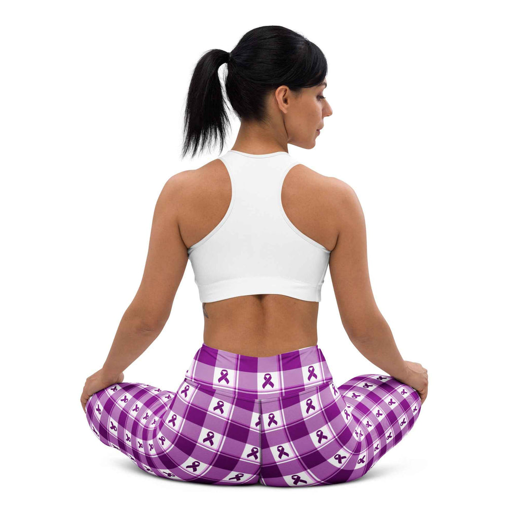 Yoga Leggings Pancreatic Cancer Awareness Plaid - Scottish Squares