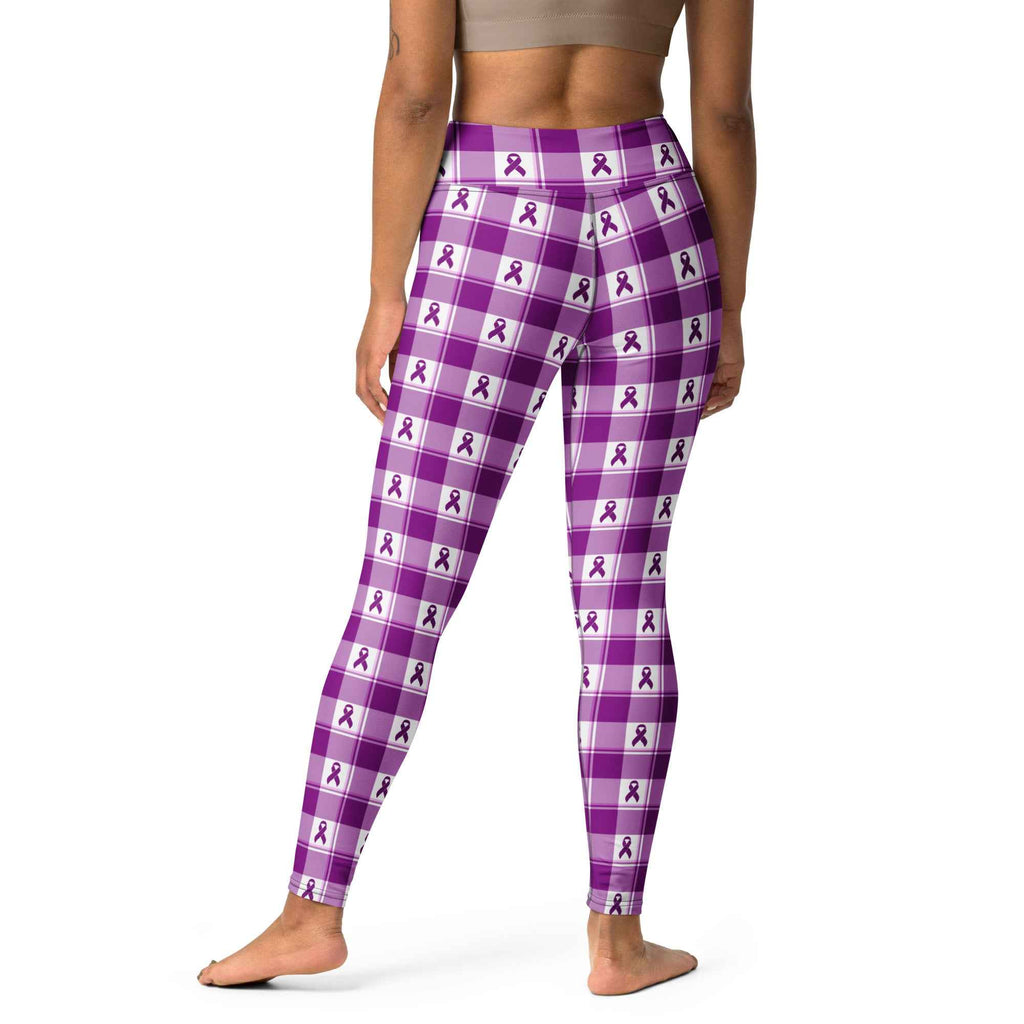 Yoga Leggings Pancreatic Cancer Awareness Plaid - Scottish Squares