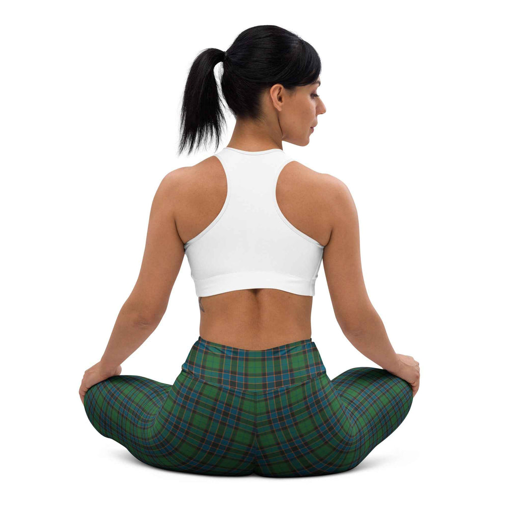 Yoga Leggings Green Blue Orange Plaid Tartan