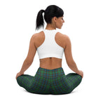 Yoga Leggings Green Blue Orange Plaid Tartan