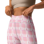 Yoga Leggings Breast Cancer Awareness Plaid - Scottish Squares