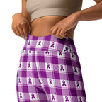 Yoga Leggings Pancreatic Cancer Awareness Plaid - Scottish Squares