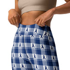 Yoga Leggings Colorectal Cancer Awareness Plaid, Dark Blue Ribbon, Supportive Gift - Scottish Squares