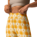Yoga Leggings Kidney Cancer Awareness Plaid, Orange Ribbon, Supportive Gift - Scottish Squares