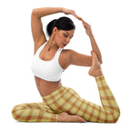 Yoga Leggings Zombie and Copper Plaid - Scottish Squares