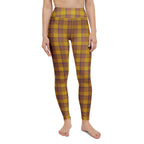 Yoga Leggings Potters Clay and Pizza Plaid - Scottish Squares
