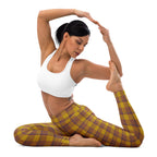 Yoga Leggings Potters Clay and Pizza Plaid - Scottish Squares