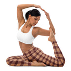 Yoga Leggings Whiskey and Livid Brown Plaid - Scottish Squares