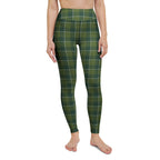 Yoga Leggings Woodland and Evergreen Plaid - Scottish Squares