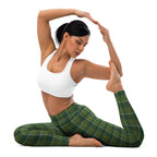 Yoga Leggings Woodland and Evergreen Plaid - Scottish Squares