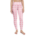 Yoga Leggings Breast Cancer Awareness Plaid - Scottish Squares