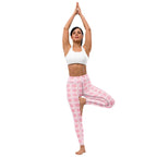 Yoga Leggings Breast Cancer Awareness Plaid - Scottish Squares