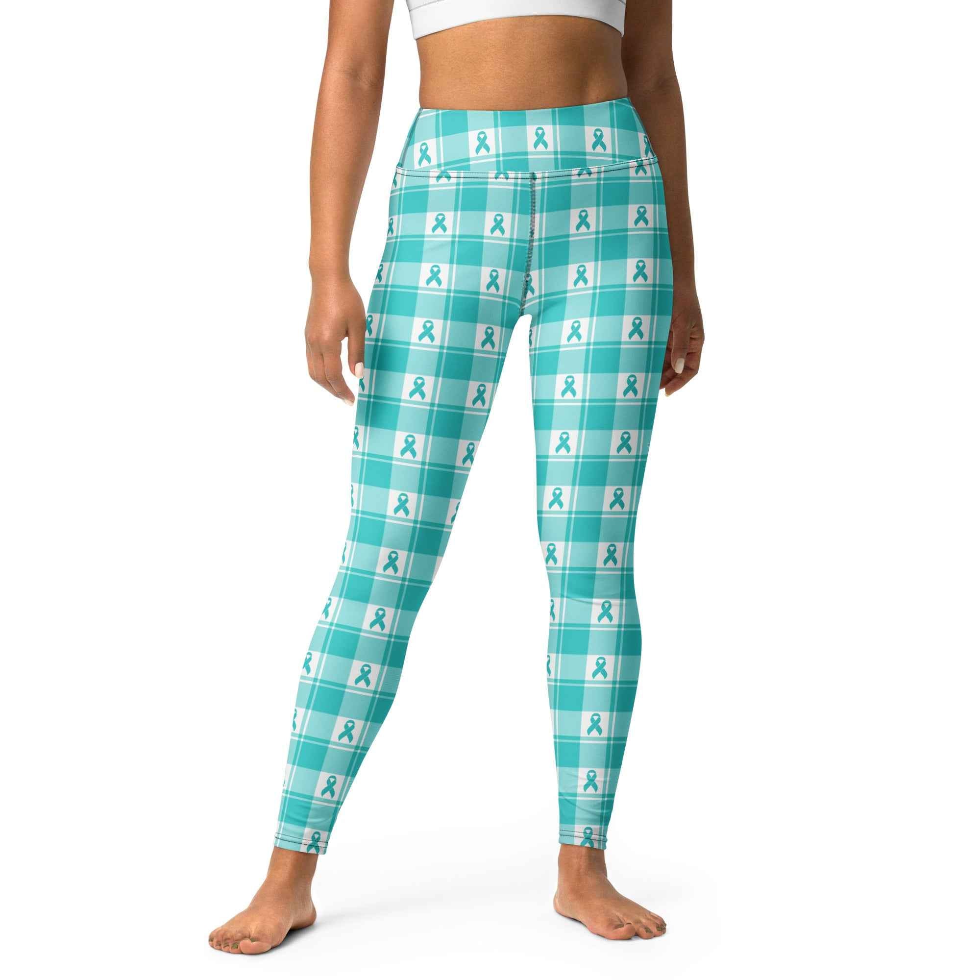 Yoga Leggings Ovarian Cancer Awareness Plaid XL - Scottish Squares
