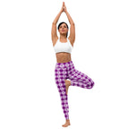 Yoga Leggings Pancreatic Cancer Awareness Plaid - Scottish Squares
