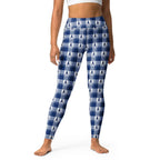 Yoga Leggings Colorectal Cancer Awareness Plaid, Dark Blue Ribbon, Supportive Gift XL - Scottish Squares