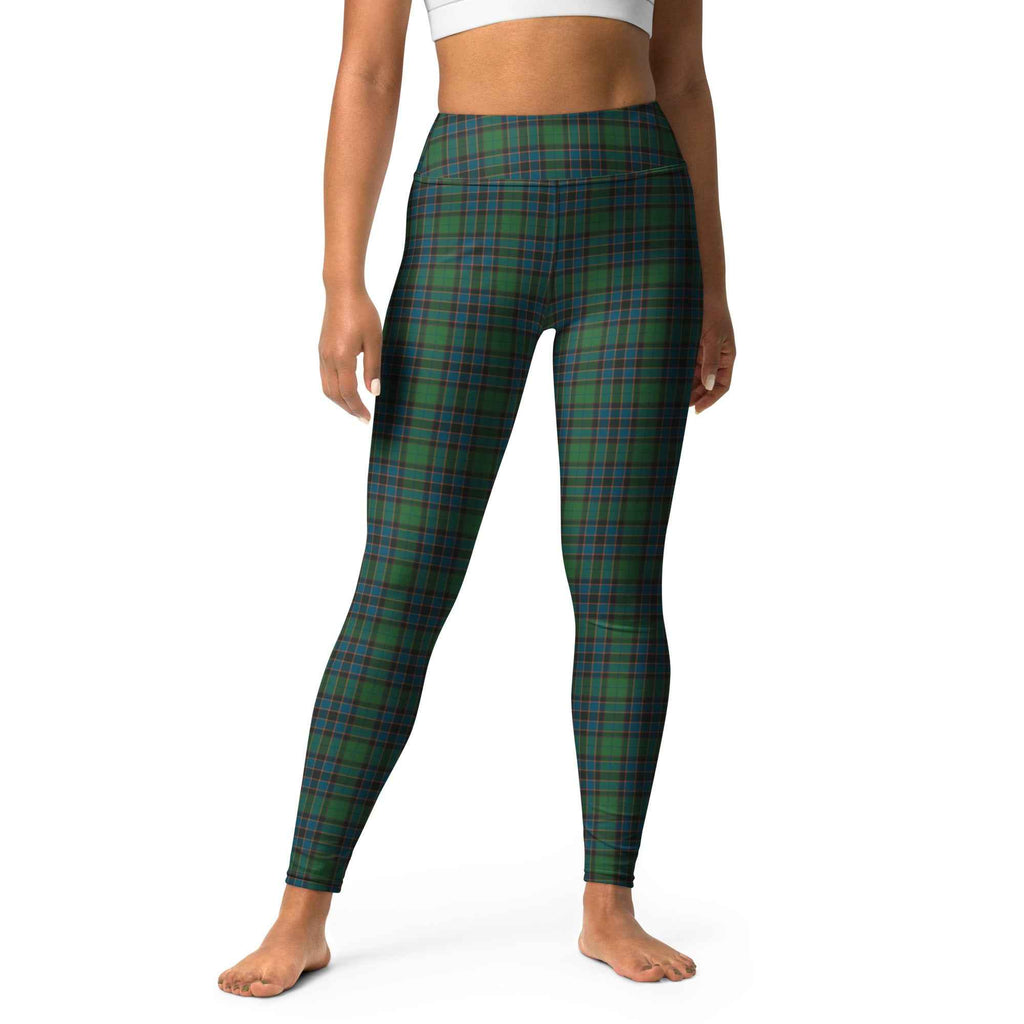 Yoga Leggings Green Blue Orange Plaid Tartan