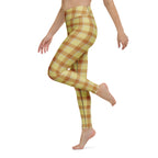 Yoga Leggings Zombie and Copper Plaid - Scottish Squares