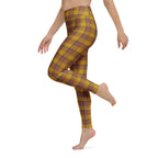 Yoga Leggings Potters Clay and Pizza Plaid - Scottish Squares