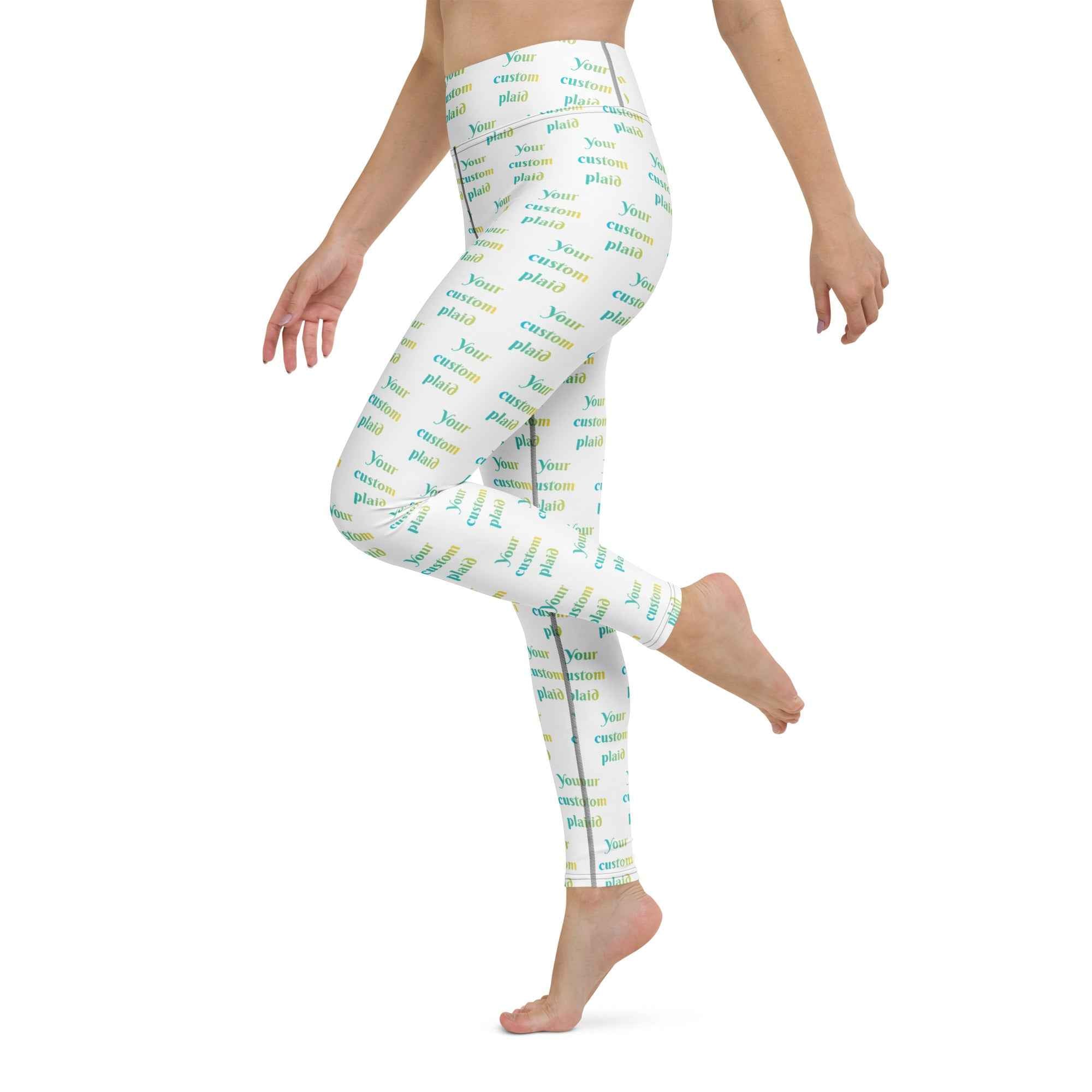 Yoga Leggings Your Own Birthday Plaid - Scottish Squares