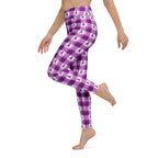 Yoga Leggings Pancreatic Cancer Awareness Plaid - Scottish Squares