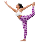 Yoga Leggings Pancreatic Cancer Awareness Plaid - Scottish Squares