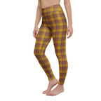 Yoga Leggings Potters Clay and Pizza Plaid - Scottish Squares