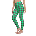 Yoga Leggings Spring Green and Finlandia Plaid - Scottish Squares