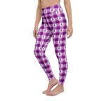 Yoga Leggings Pancreatic Cancer Awareness Plaid - Scottish Squares