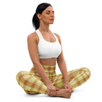 Yoga Leggings Zombie and Copper Plaid - Scottish Squares
