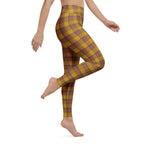 Yoga Leggings Potters Clay and Pizza Plaid - Scottish Squares