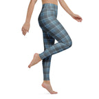 Yoga Leggings Hoki and Shuttle Gray Plaid - Scottish Squares