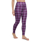 Yoga Leggings Purple and Trendy Pink Plaid - Scottish Squares