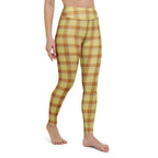 Yoga Leggings Zombie and Copper Plaid - Scottish Squares