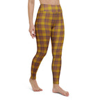Yoga Leggings Potters Clay and Pizza Plaid - Scottish Squares