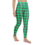 Yoga Leggings Spring Green and Finlandia Plaid - Scottish Squares