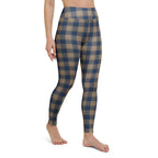 Yoga Leggings Cello and Donkey Brown Plaid - Scottish Squares
