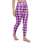 Yoga Leggings Pancreatic Cancer Awareness Plaid - Scottish Squares