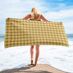 Zombie and Copper Plaid Beach Towel - Scottish Squares