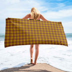 Potters Clay and Pizza Plaid Beach Towel - Scottish Squares