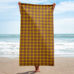 Potters Clay and Pizza Plaid Beach Towel - Scottish Squares